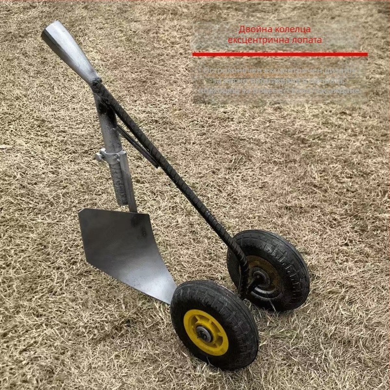 Три в едно: многофункционална двуколесна задвижвана лопата за разрохване на почвата, копаене на канали и рекултивация; мед + електрическа бяла стомана; сребърна инкрустирана обработка; чистота на среброто 98%; издание Зима 2022
