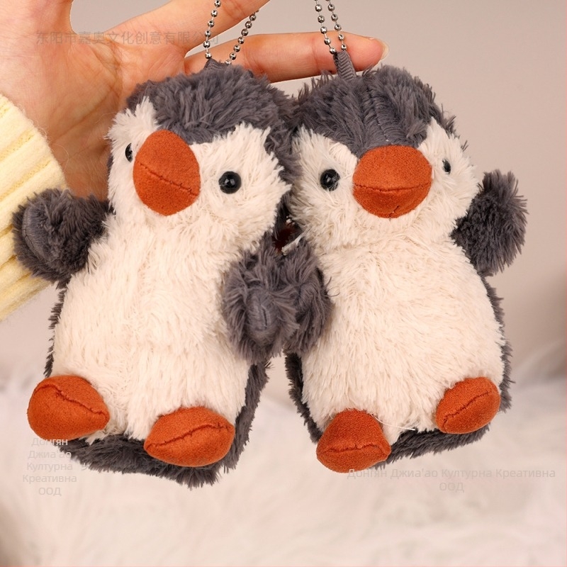 Плюшено пингвинче с кръгли крачета – кукла за чанта, супер мека къса плюш, пълнеж PP памук, мултифункционален ключодържател