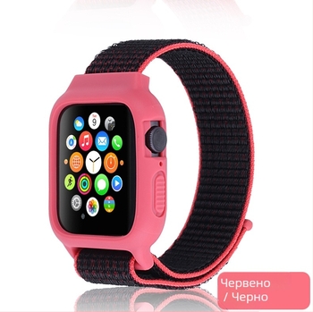 Apple Watch съвместим нейлонова Loop каишка с интегриран защитен калъф — комплект