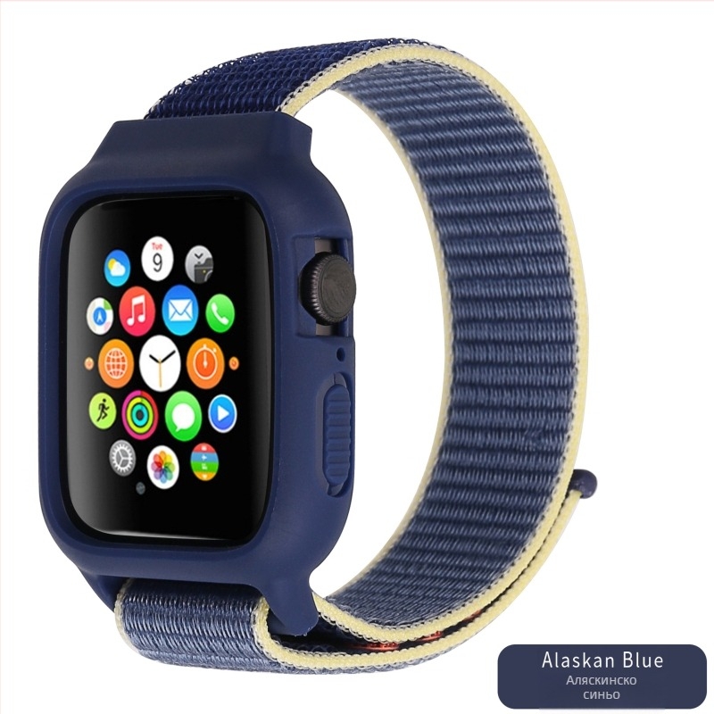 Apple Watch съвместим нейлонова Loop каишка с интегриран защитен калъф — комплект