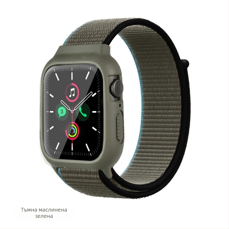 Apple Watch съвместим нейлонова Loop каишка с интегриран защитен калъф — комплект