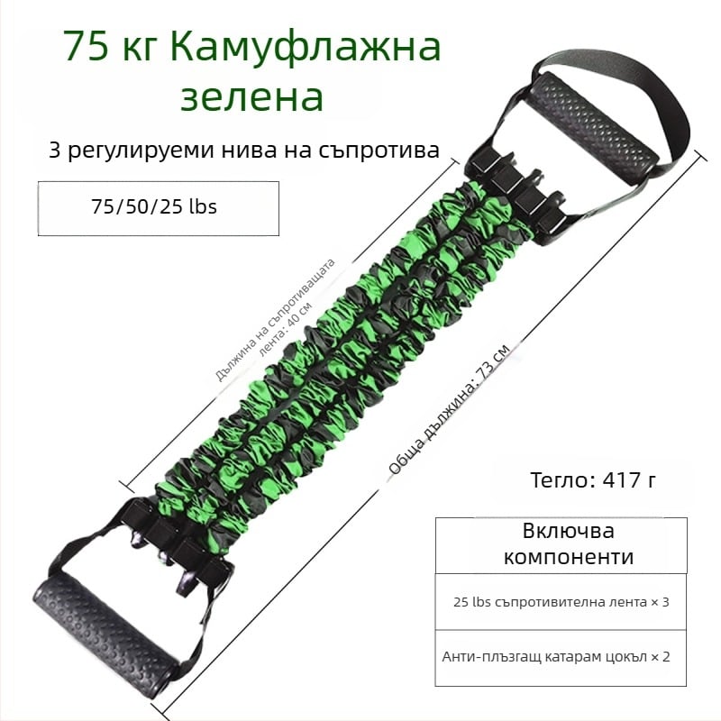 Chest Expander Pull Rope – Латекс, 25/105/135 lb, Тренировка на гръдни мускули, За възрастни