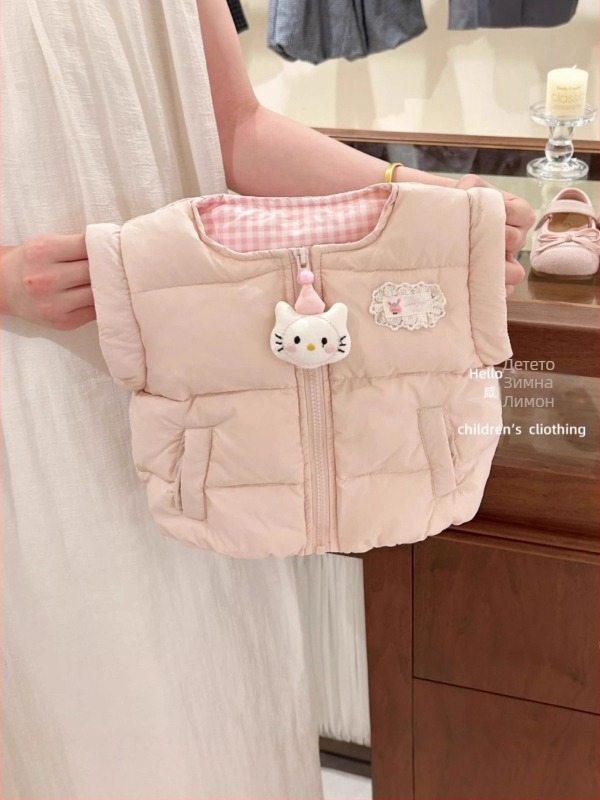 Детски обратим топъл памучен комплект: жилетка и панталони с кадифена текстура, стил кардиган