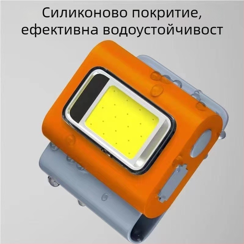 LED лампа с магнитно зареждане и щипка за дрехи, силиконов корпус, COB светодиод