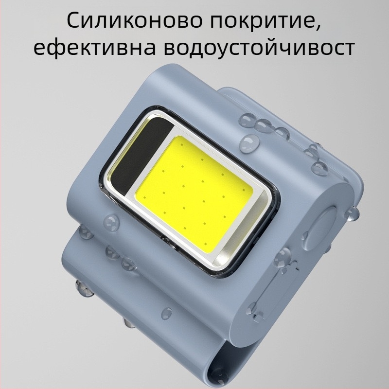 LED лампа с магнитно зареждане и щипка за дрехи, силиконов корпус, COB светодиод