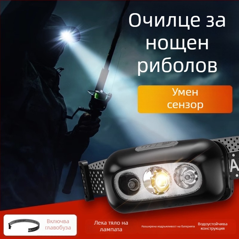 Челна LED лампа за риболов с зарядно, алуминиева сплав, 3W, 800mAh, дължина на лъча 100–200 м