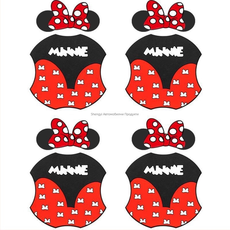 Shengyi силиконова защита за дръжката на автомобилната врата – самозалепваща се инсталация, карикатурен дизайн