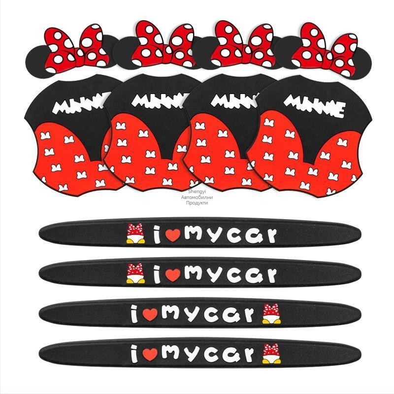 Shengyi силиконова защита за дръжката на автомобилната врата – самозалепваща се инсталация, карикатурен дизайн