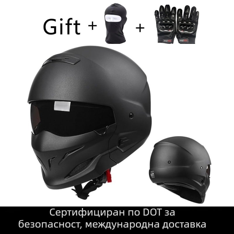 AHP ABS половин мотоциклетен шлем, DOT сертифициран, четирисезонен, за възрастни