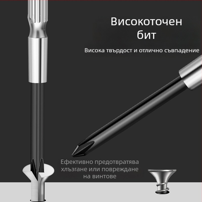 Комплект отвертки за часовници с кръстовидни и плоски накрайници, висока твърдост въглеродна стомана, за ремонт и разглобяване на часовници