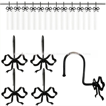 Кука за завеси с форма на лък – Желязо и цинкова сплав, модерен минимализъм, декоративна халка за душ завеса