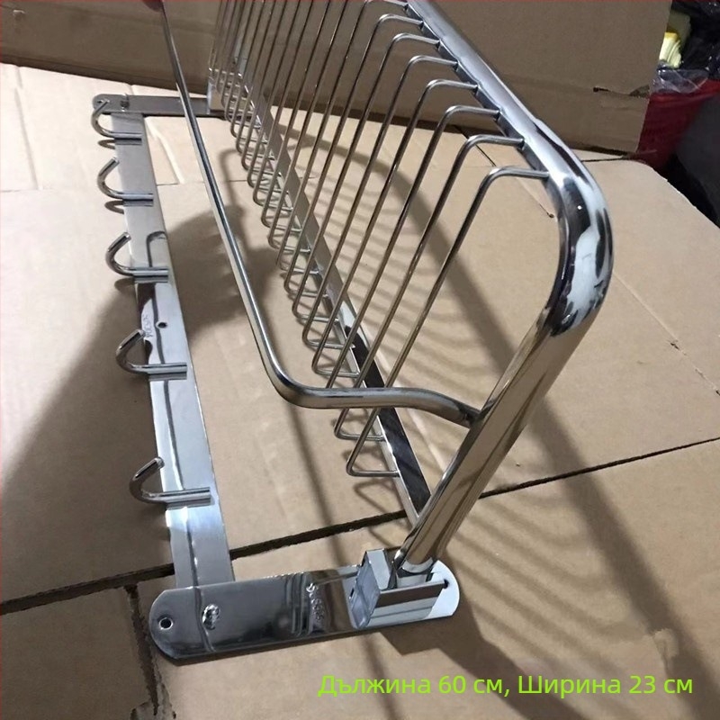 Стенен държач за кърпи, 1-етажен, 304 неръждаема стомана, Без пробиване, капацитет над 10 lb