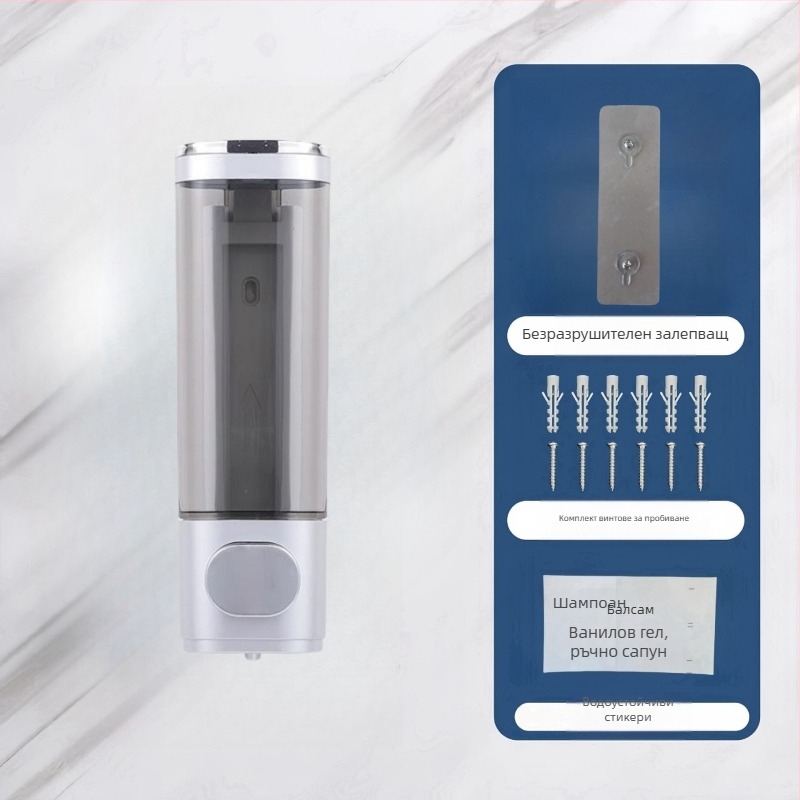 Сензорен стенен дозатор за сапун, безпробивно монтиране, пластмасов корпус