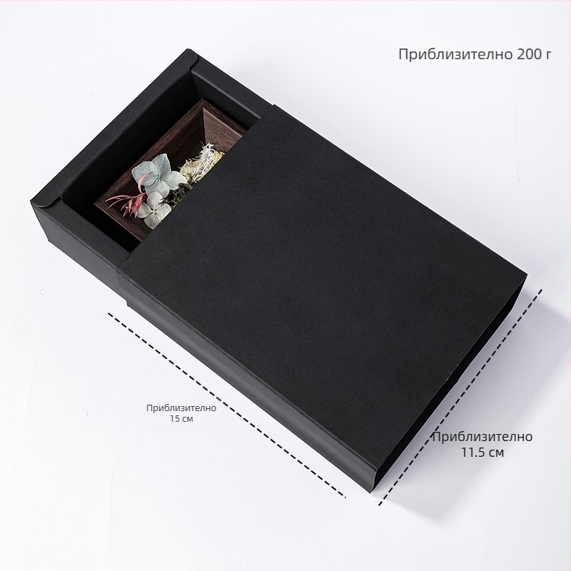 Runyangshi кристален орнамент за фоторамка от естествен суров камък с мотив хризантема и вечен цвет – подаръчна кутия