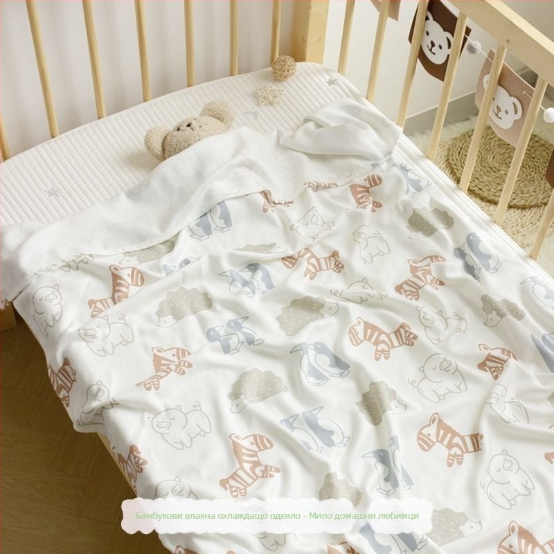 Лятно одеяло от бамбукови влакна - леко (<300 g), карикатурен принт, премиум качество