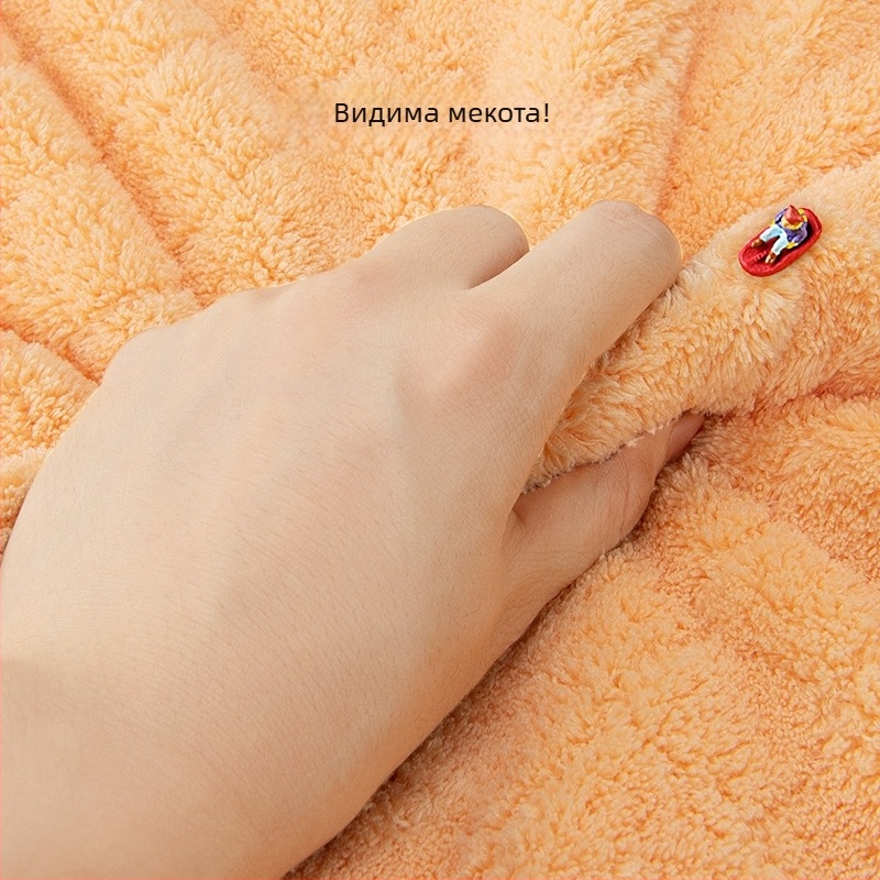 Pidole корал-флис бебешко банно пончо с кърпа - карикатурен стил, за новородени до 6 години, бързосъхнещо, ултра меко, абсорбиращо