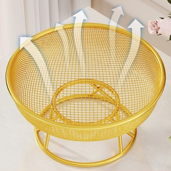 Платка за сушени плодове за хол – луксозна метална чиния с дренаж за плодове и закуски, модерен минималистичен стил