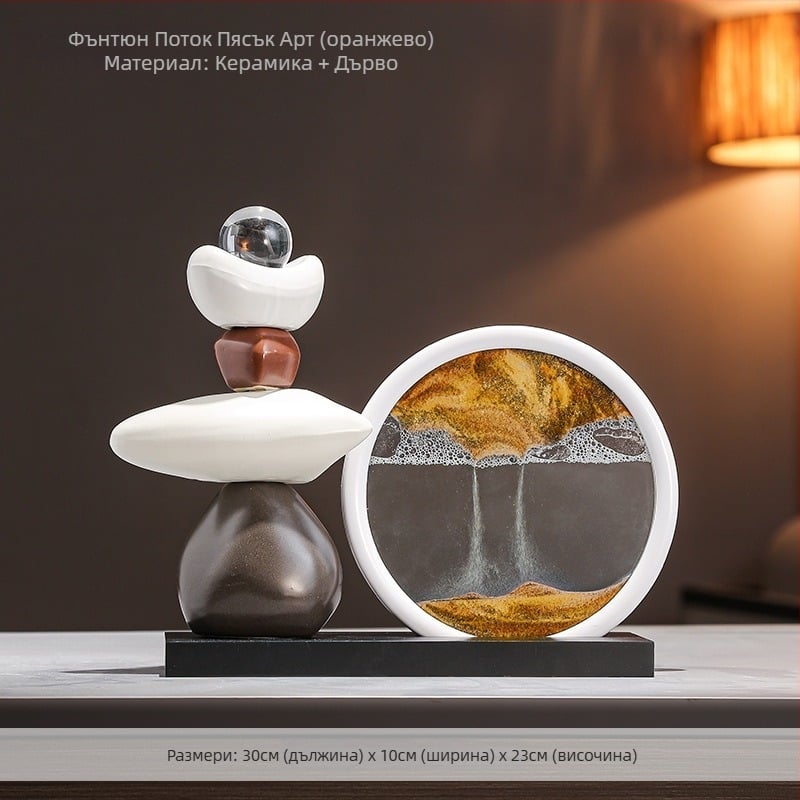 Керамичен декоративен елемент с пясъчна картина, китайски стил, Lashangtao, луксозен домашен декор за хол и шкафове, подарък за нов дом