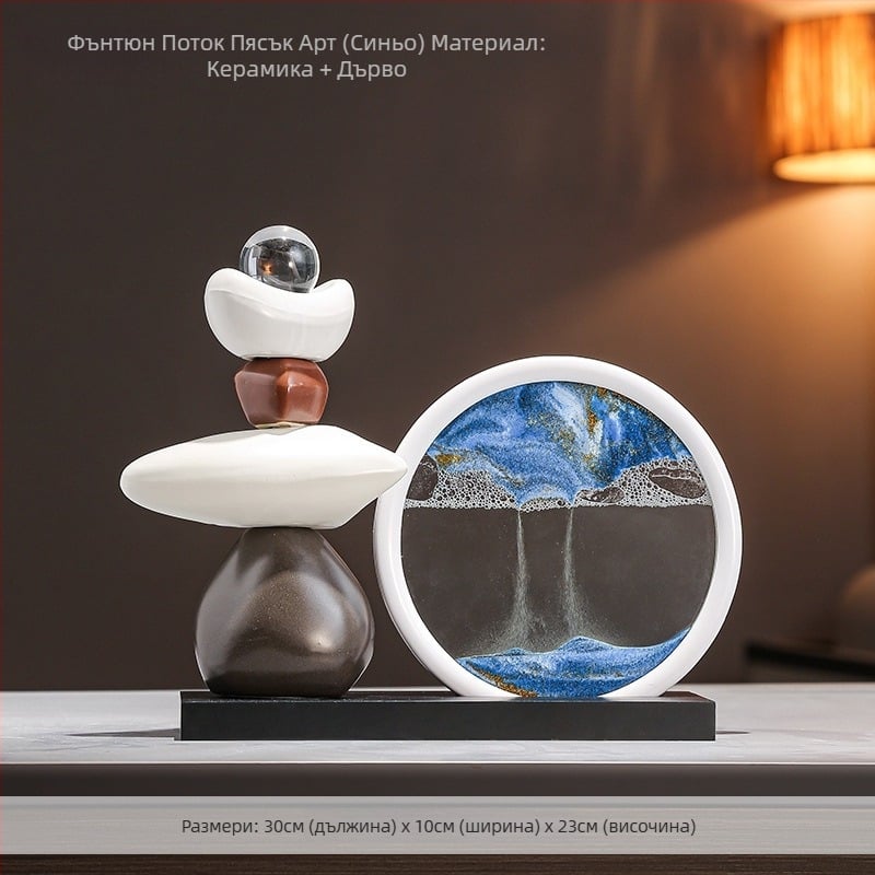 Керамичен декоративен елемент с пясъчна картина, китайски стил, Lashangtao, луксозен домашен декор за хол и шкафове, подарък за нов дом