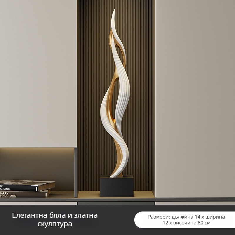 Смолна подова фигура в стил Нов Китай, за антре и дневна, вертикална подова украса, подарък за нов дом