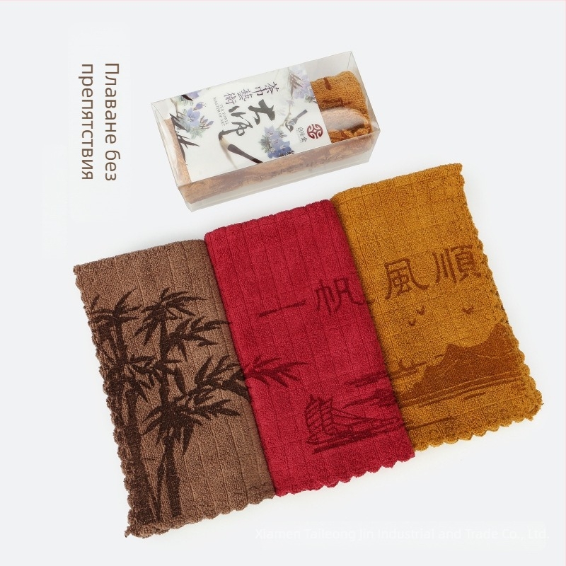 Tailong Gold ултра-фина влакна чайна кърпа — 60 g, висока абсорбция (5–10 сек), печатен процес