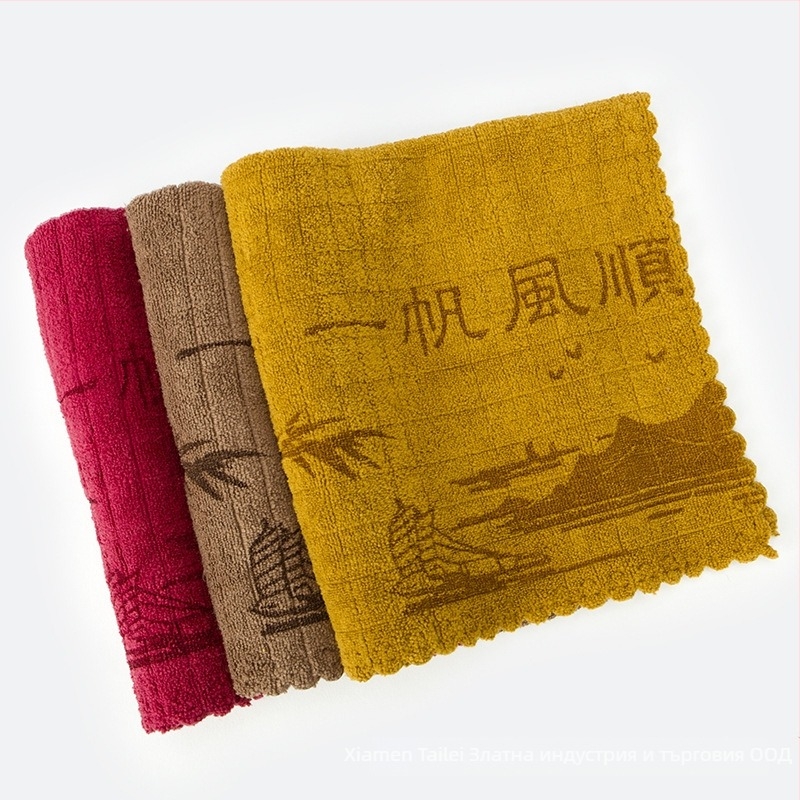 Tailong Gold ултра-фина влакна чайна кърпа — 60 g, висока абсорбция (5–10 сек), печатен процес