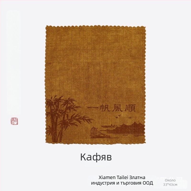 Tailong Gold ултра-фина влакна чайна кърпа — 60 g, висока абсорбция (5–10 сек), печатен процес