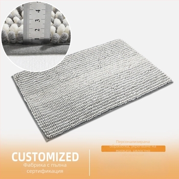 Комплект chenille подложки за хол и спалня, полиестер, правоъгълни, шарки: райета и едноцветни, противохлъзгащи, машинно пране, абсорбиращи, модерен минималистичен стил