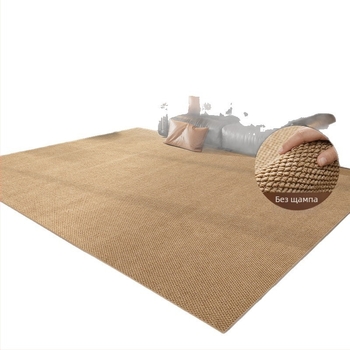 Подов килим с имитация на сизал и дизайн ананасов пръстен, полипропиленови влакна, машинно тъкане, квадратна форма, миещ се, за хол, спалня, кабинет, вход и балкон