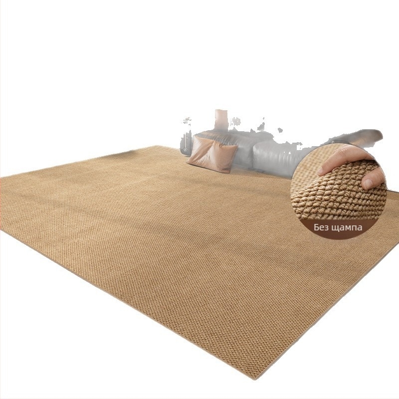 Подов килим с имитация на сизал и дизайн ананасов пръстен, полипропиленови влакна, машинно тъкане, квадратна форма, миещ се, за хол, спалня, кабинет, вход и балкон