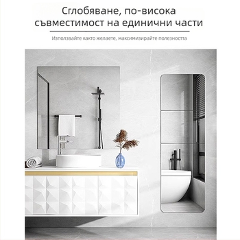 самозалепващо PVC огледало за стена, антистатично, прост стил, 1 бр.