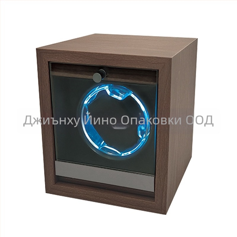 Кутия за навиване на часовници, електрическа, MDF/ABS корпус с memory foam, стъклена врата, за механични часовници