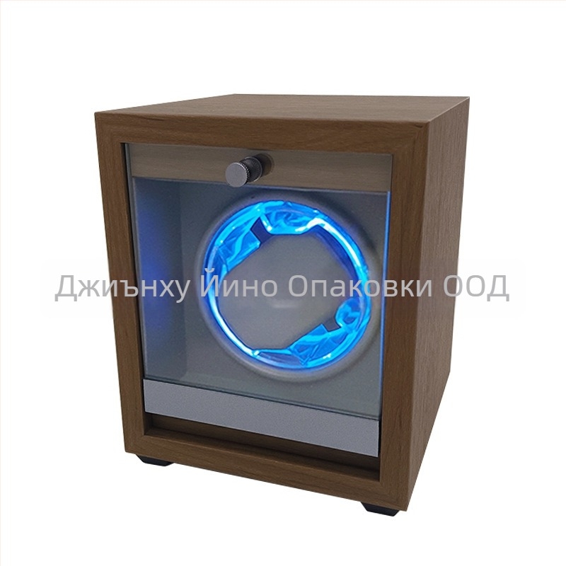 Кутия за навиване на часовници, електрическа, MDF/ABS корпус с memory foam, стъклена врата, за механични часовници