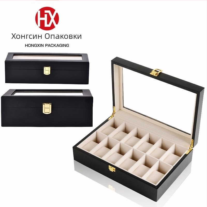 Кутия за часовници, дървена, матово покритие, опаковъчна кутия