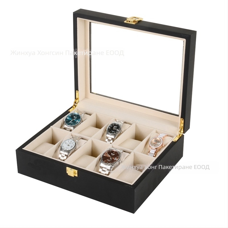 Кутия за часовници, дървена, матово покритие, опаковъчна кутия