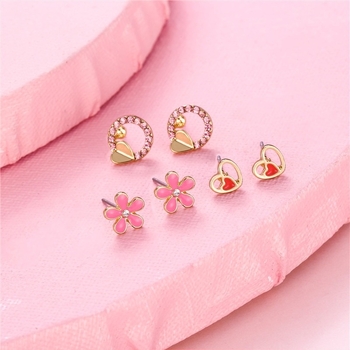 Ушни обици от сплави — карикатурен дизайн цвете, принцес серия за деца