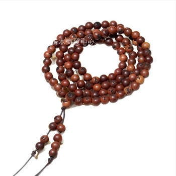 Браслет с 108 мъниста от дърво джуджуб, китайски стил, полу ръчна и полу механична изработка