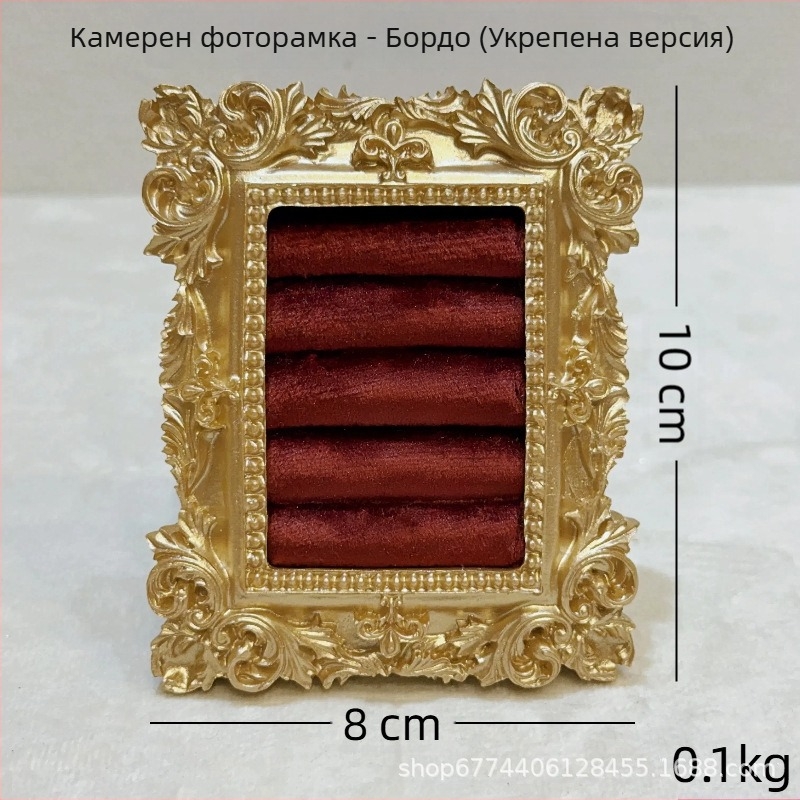 Дисплей за бижута – кадифено покритие, метална рамка, квадратен стил, едно парче, за колиета и обици