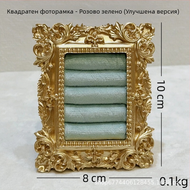 Jin xiao Дисплей за бижута - метална рамка с велурен корпус, квадратен дизайн, изработка от желязо, едночастна конструкция