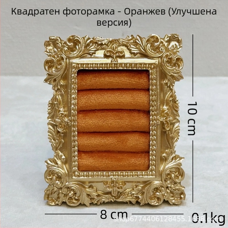 Jin xiao Дисплей за бижута - метална рамка с велурен корпус, квадратен дизайн, изработка от желязо, едночастна конструкция