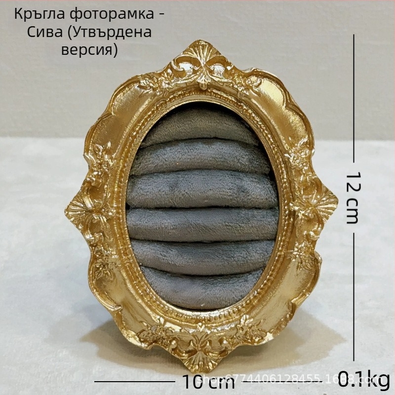 Jin xiao Дисплей за бижута - метална рамка с велурен корпус, квадратен дизайн, изработка от желязо, едночастна конструкция