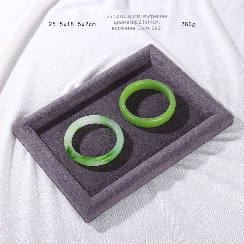 Поставка за бижута за дисплей с платнена основа и фланелен корпус, плоска тава, еднослойна, луксозен стил