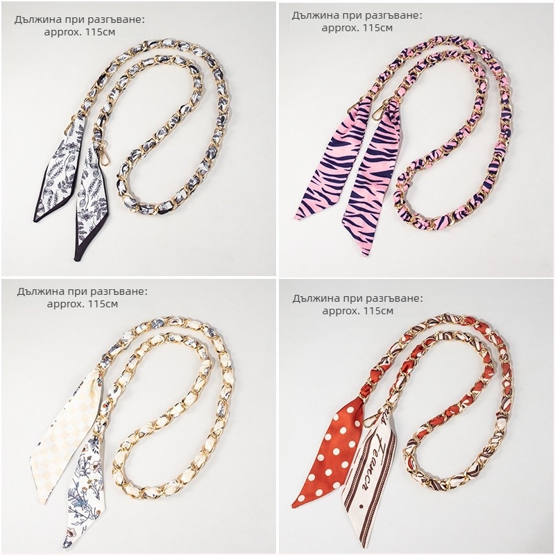 Weiqi женска метална електроплатирана плетена презрамка за телефон със полиестерно въже, дълга crossbody презрамка