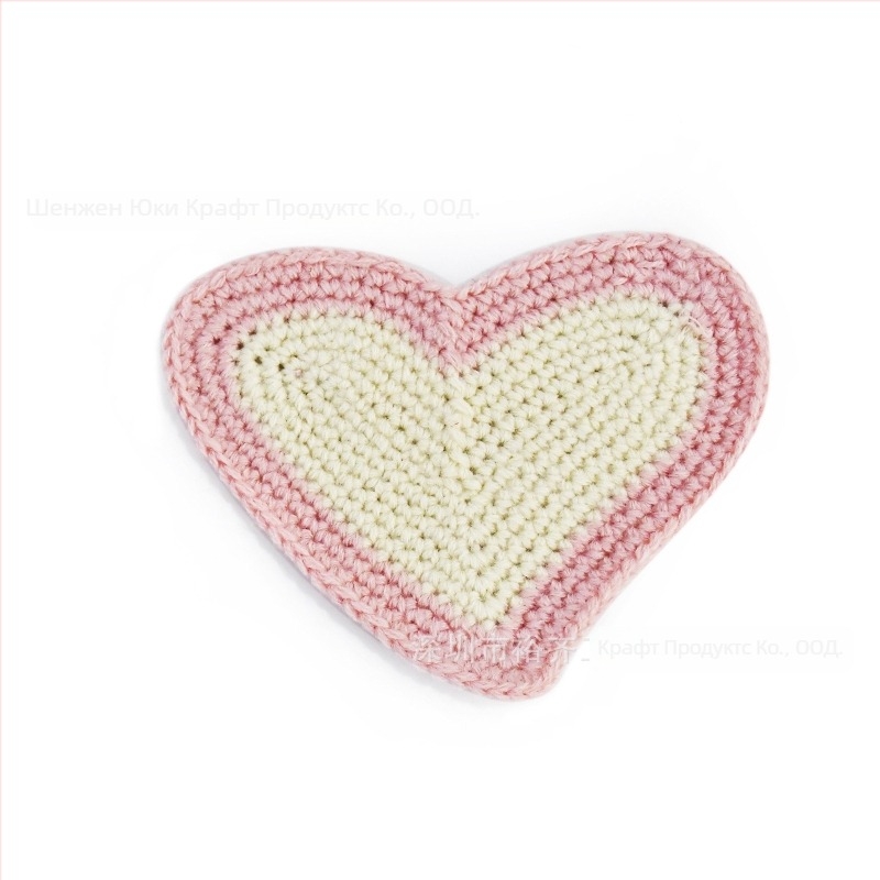 Подложка за чаши, сърцевидна форма, ръчно плетена платнена подложка, украса за помещения