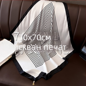 Женски квадратен шал с магнитно копче, полиестер, плоско тъкане, есенно облекло