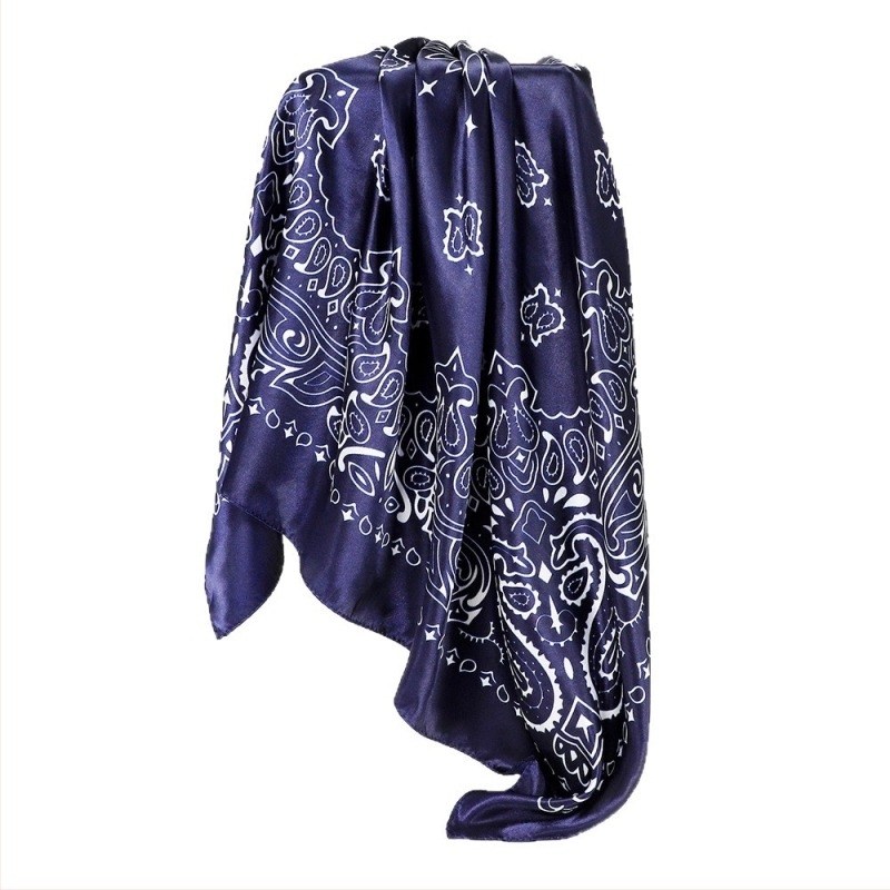 Полиестер квадратен шал с Paisley принт, Twill тъкан, повече от 96% полиестер, квадратен стил, лятна колекция 2025