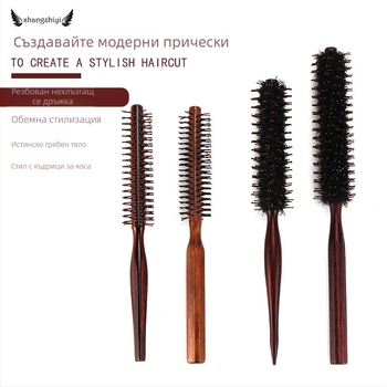 Фризьорски гребен Beauty Salon; материали: свински четина, нейлонови зъби и крушово дърво; авторизирани частни марки: Да