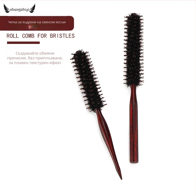 Фризьорски гребен Beauty Salon; материали: свински четина, нейлонови зъби и крушово дърво; авторизирани частни марки: Да