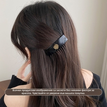 Щипка за коса с мотив камелия, U-образна, ръчна изработка, смесени материали, семпъл женски аксесоар за прически