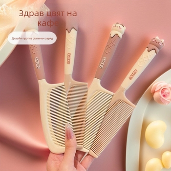 Гребен за коса за деца с дизайн на мечка — антистатичен, безопасен за косата, преносим, пластмасов, марка Jiajiyu